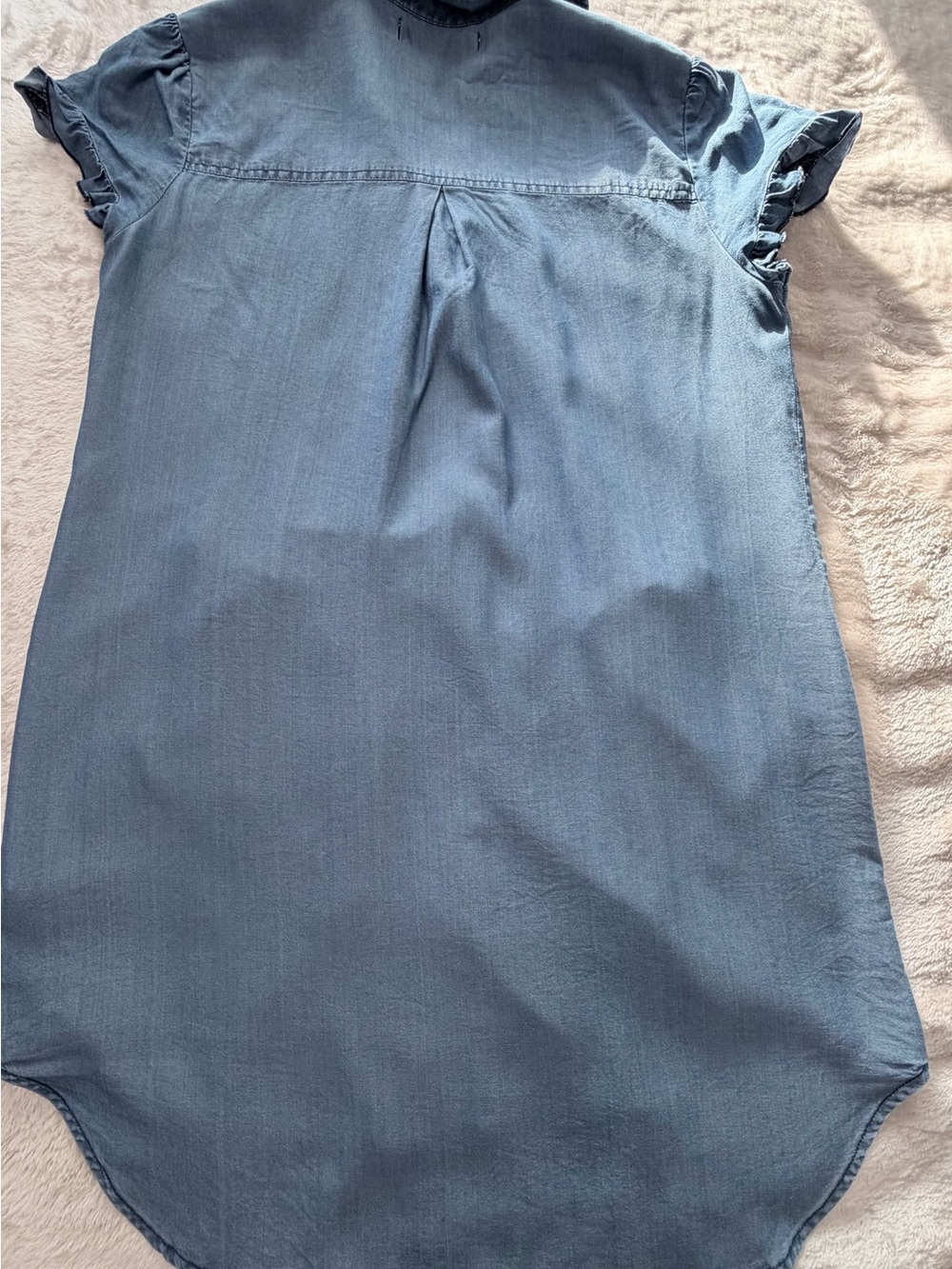 Light Chambray Button-Down Shirt Dress - Blue - Picture 11 of 11